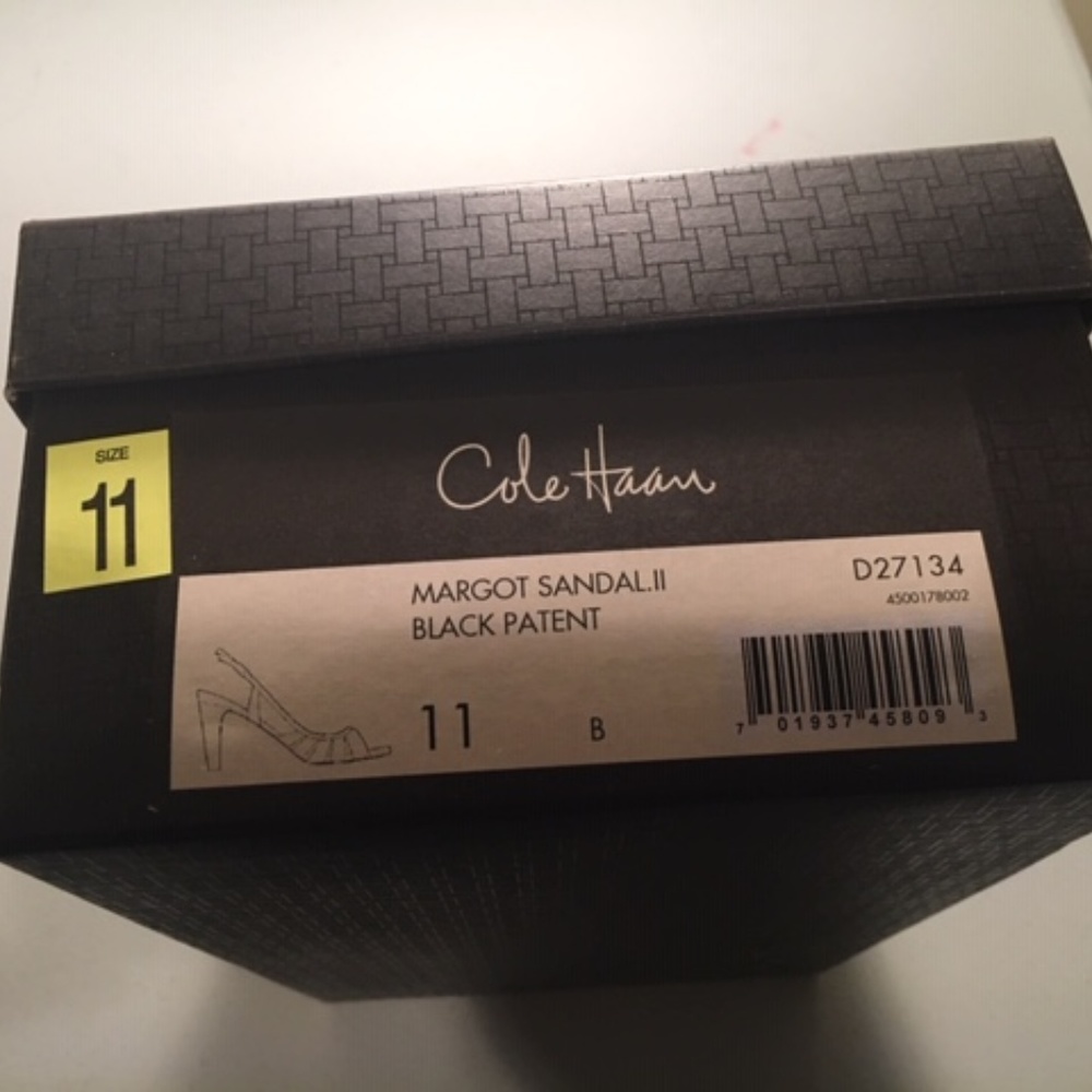 Cole Haan Black Patent Slingback Sandal - Picture 4 of 4